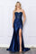 Prom Dresses Sequins Long Prom Gown Navy Blue
