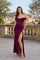 Off-the-Shoulder Satin Corset Evening Gown – Teal
