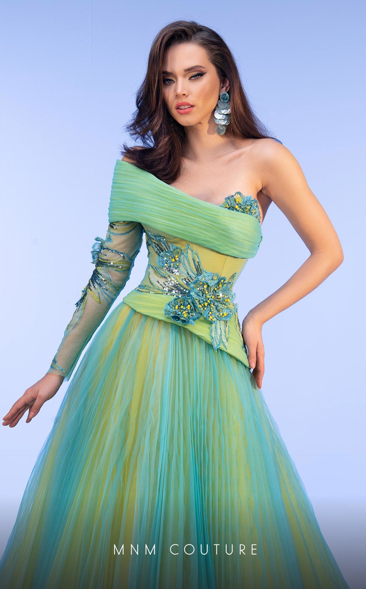 Formal Dresses Ball Gown Long Formal Pleated Evening Dress  Turquoise