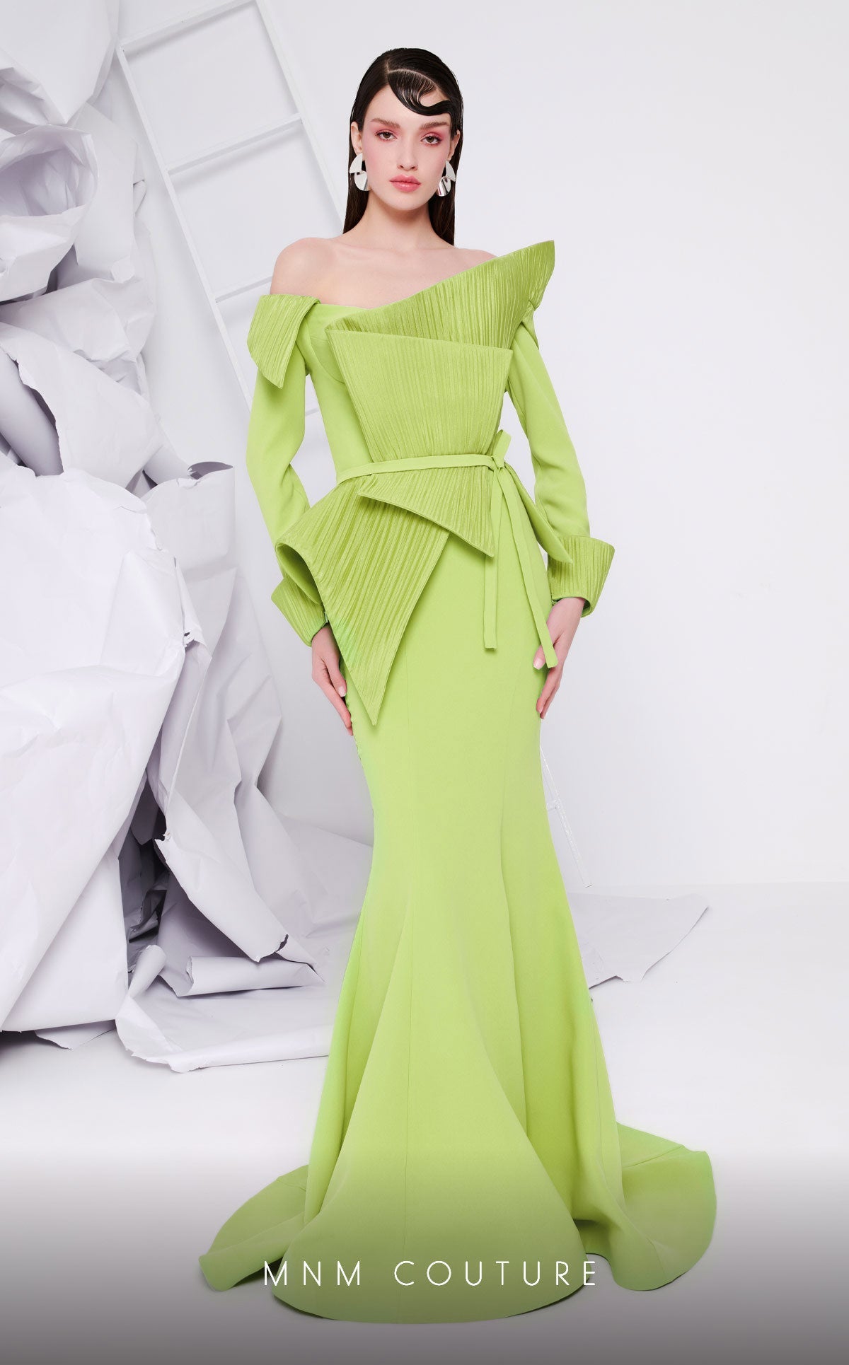 Formal Dresses Long Mermaid Formal Peplum Evening Dress Olive