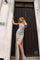 Prom Dresses Long Fitted Sequins Prom Gown Silver Nude
