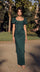 Elegant Puff Sleeve Corset Evening Prom Gown – Navy