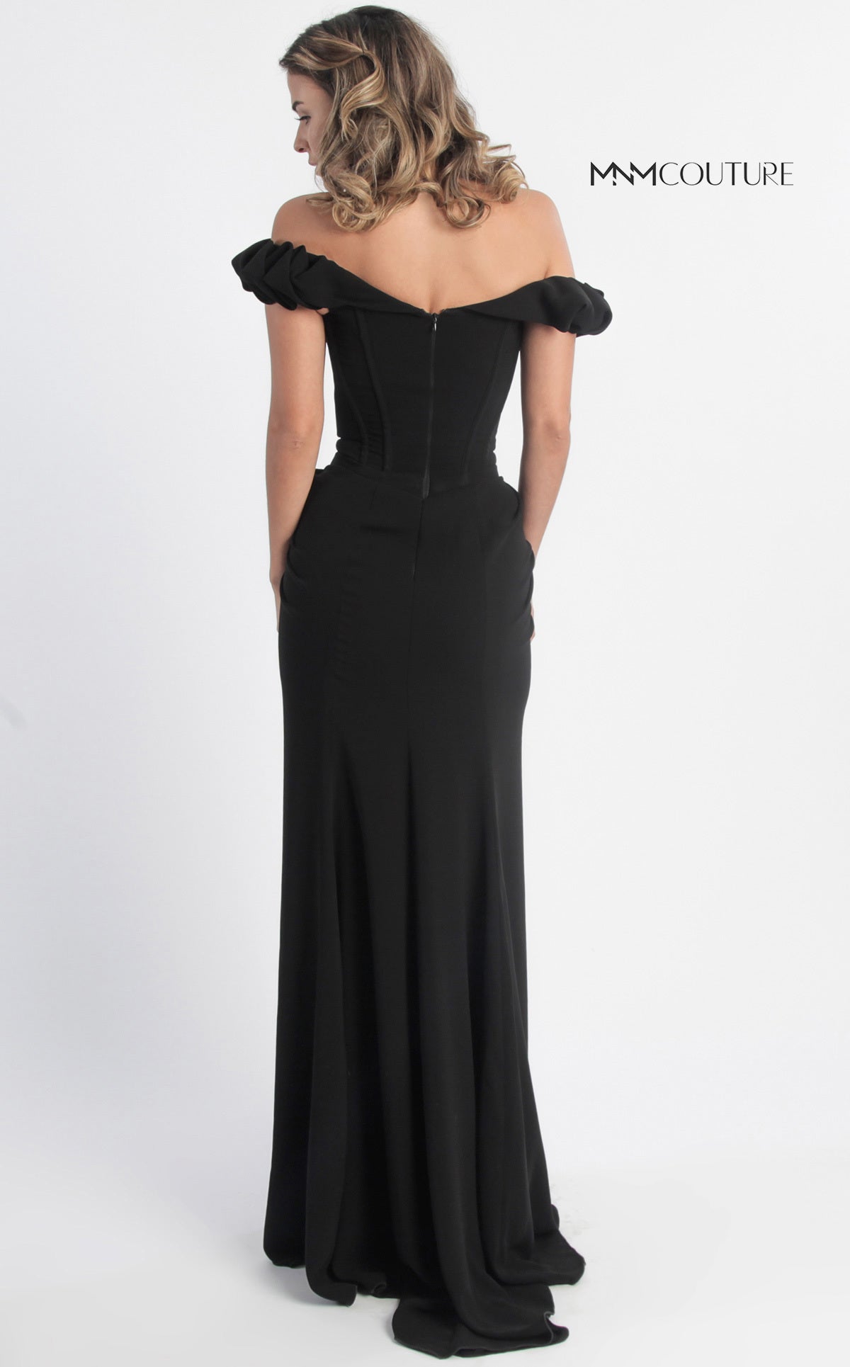 Formal Dresses Fitted Long Formal Ruffled Evening Prom Dress Black