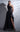 Formal Dresses A Line Long Formal Pleated Peplum Ruffle Evening Dress Black