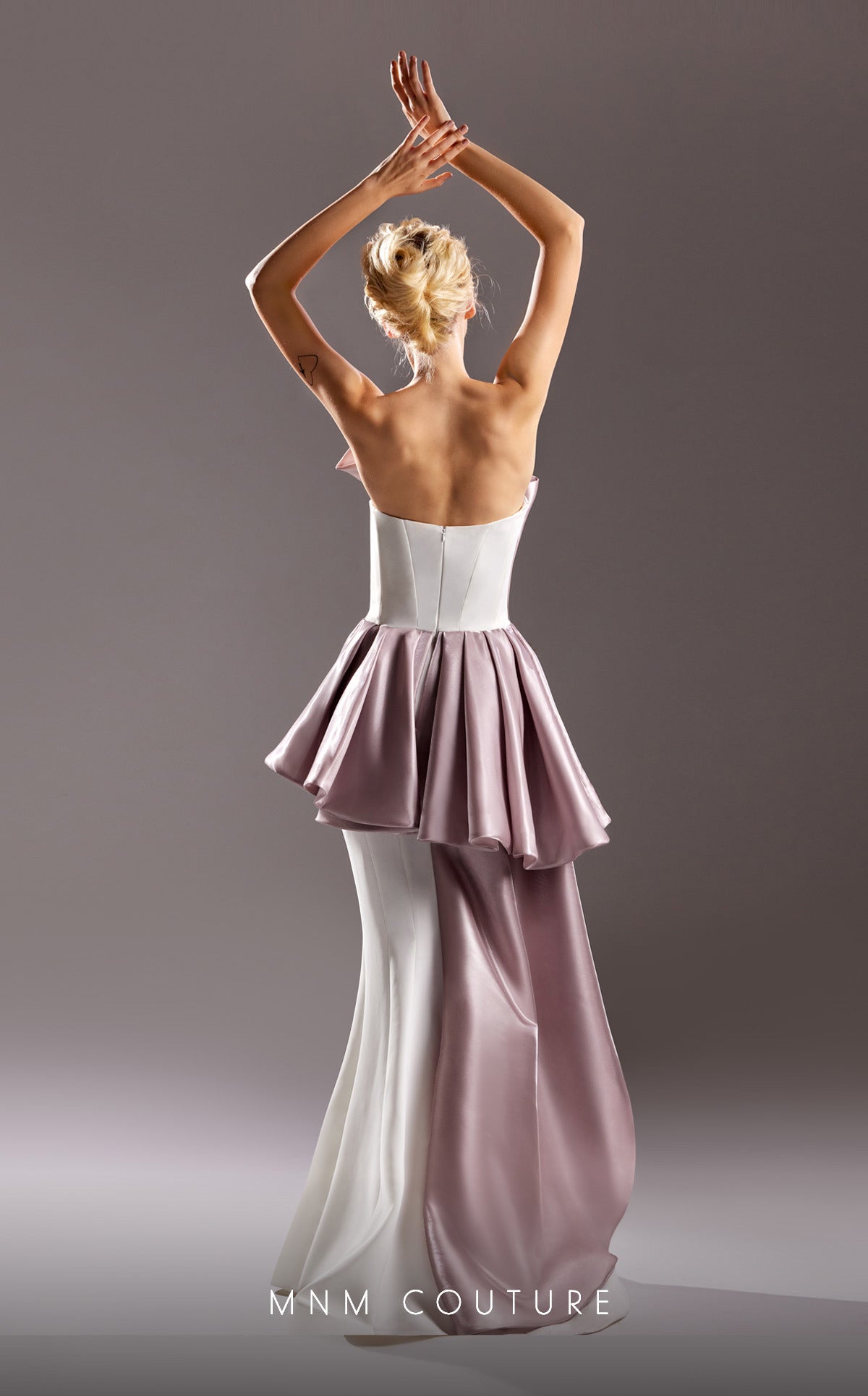 Formal Dresses Fitted Ruffle Long Mermaid Formal Evening Dress White Purple