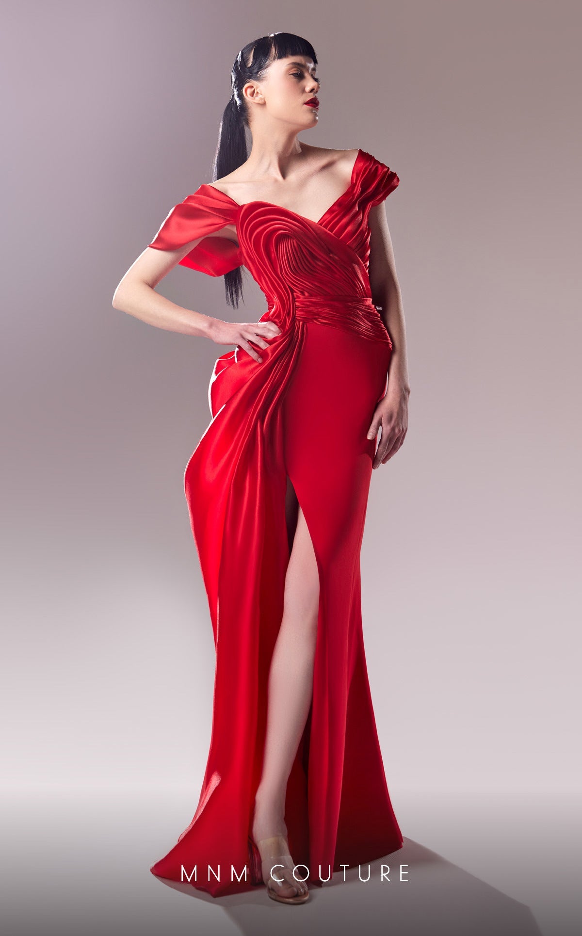 Formal Dresses Prom Long Formal Fitted Slit Evening Dress Red