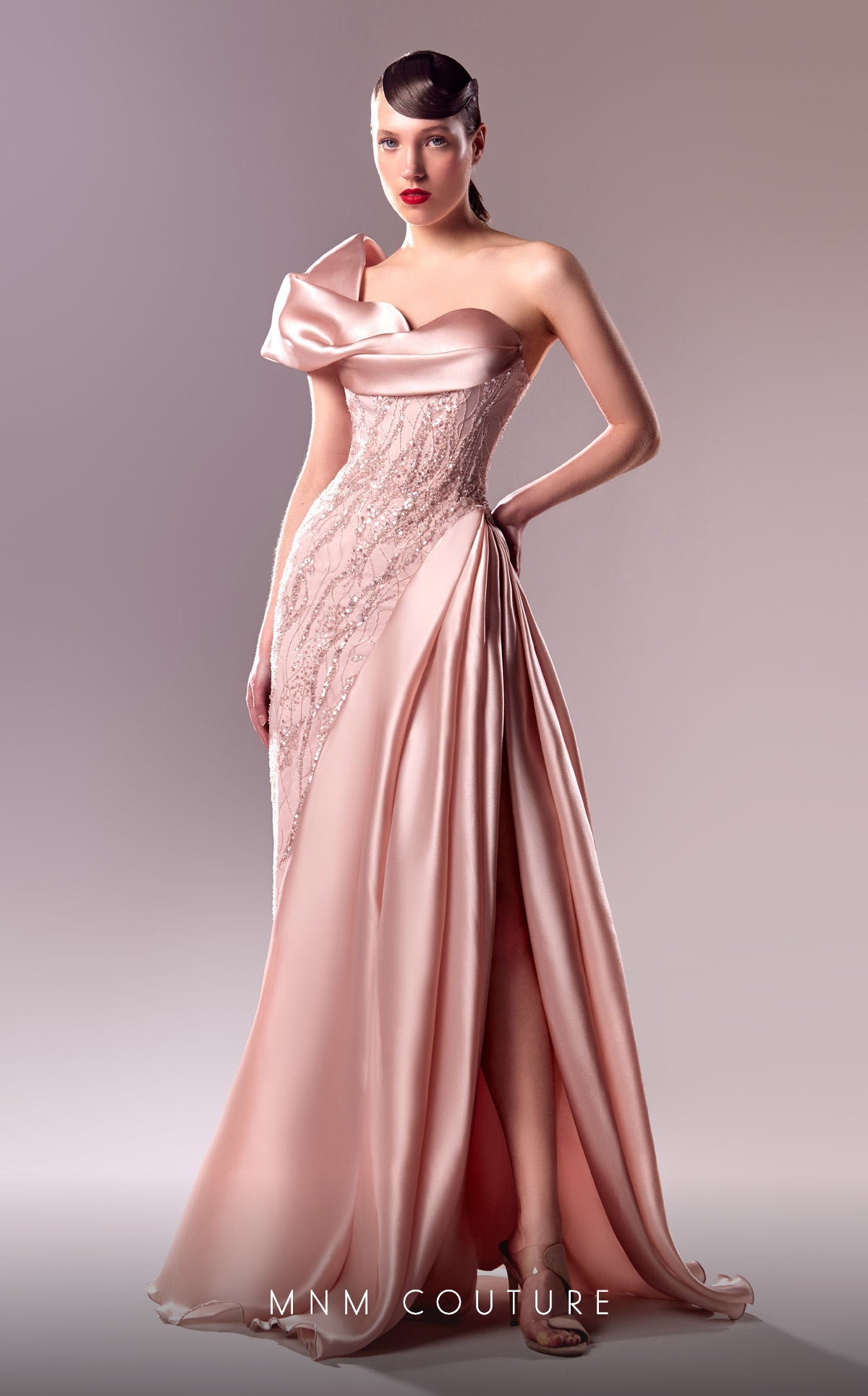 Formal Dresses Long A Line Beaded Lace Formal Prom Dress Pink