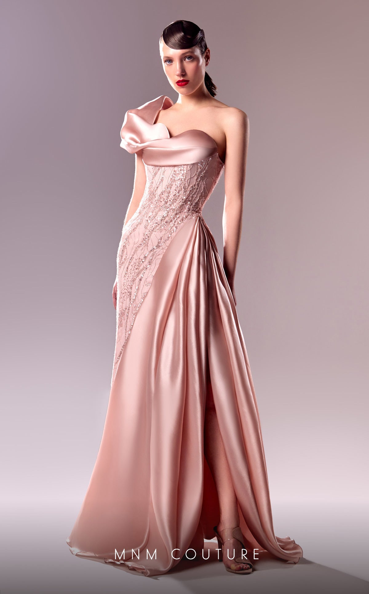 Formal Dresses Long A Line Beaded Lace Formal Prom Dress Pink