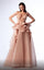 Formal Dresses A Line Long Formal Ruffled Peplum Evening Prom Dress Beige