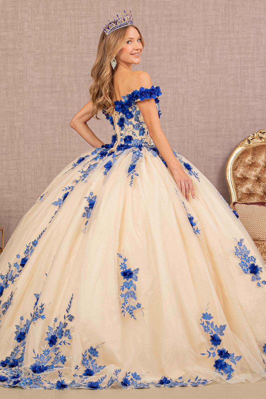 Quinceniera Dresses Quinceanera Long Dress Off Shoulder Ball Gown  Royal Blue/Nude
