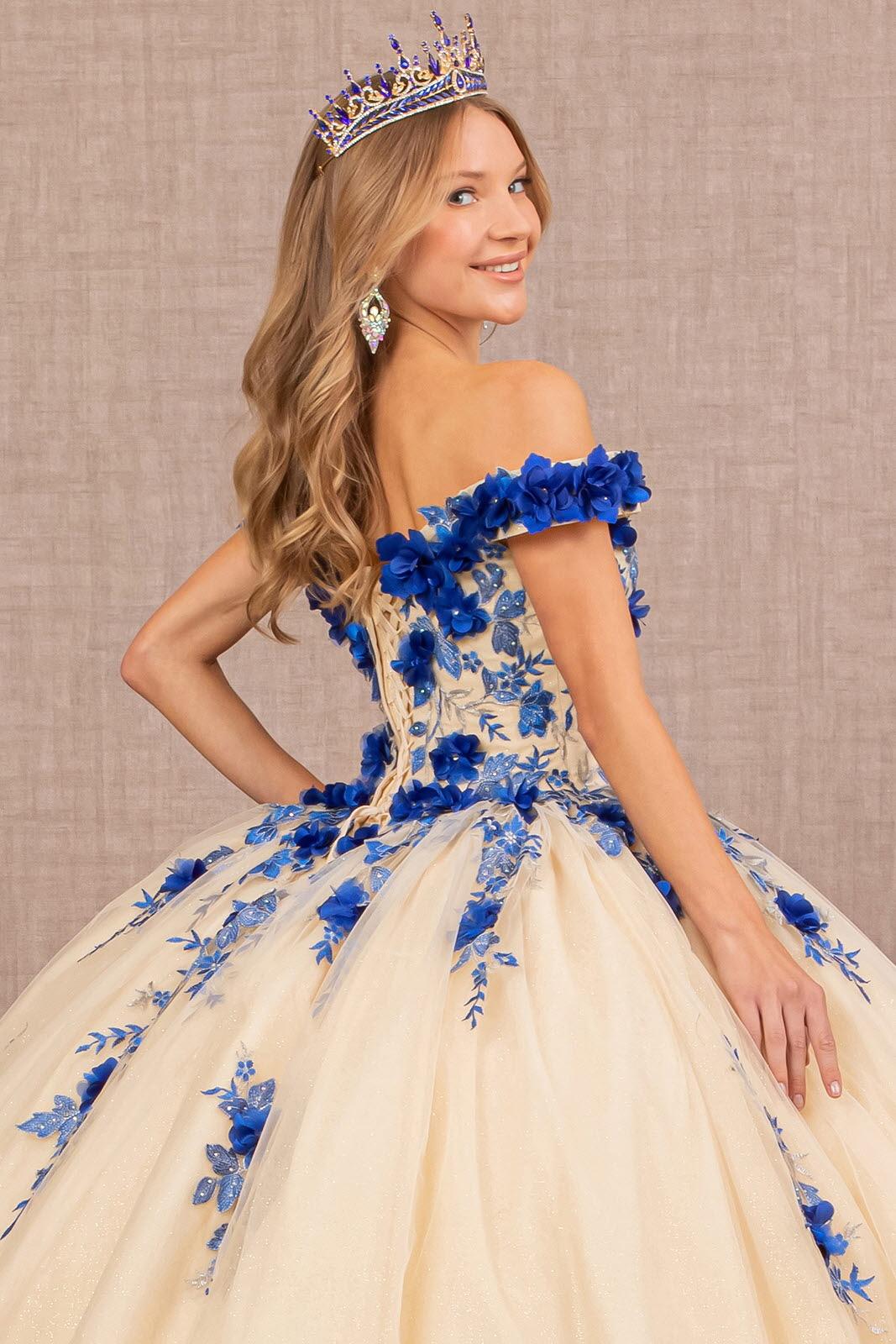 Quinceniera Dresses Quinceanera Long Dress Off Shoulder Ball Gown  Royal Blue/Nude