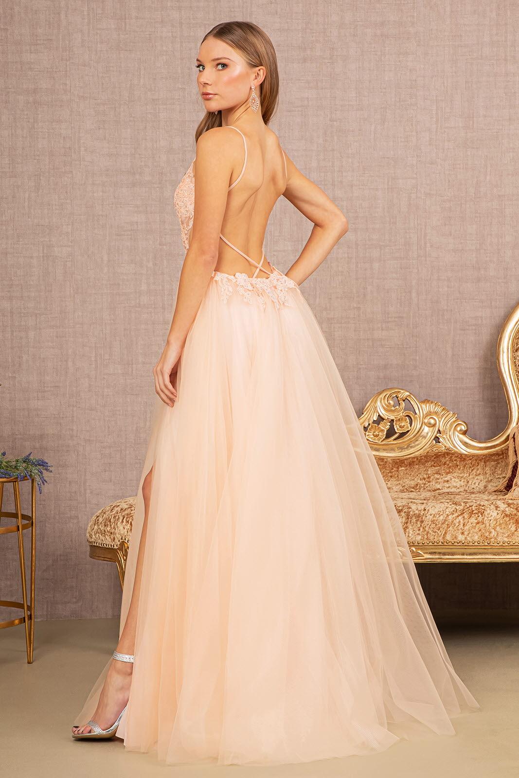 Prom Dresses Long Spaghetti A Line Prom Dress Blush