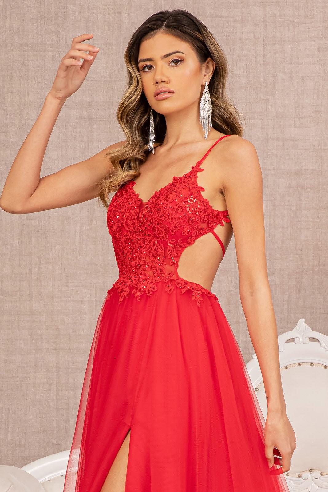 Prom Dresses Long Spaghetti A Line Prom Dress Red