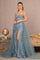 Prom Dresses Prom Long Strapless Glitter Mermaid Dress Smoky Blue