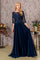 Mother of the Bride Dresses Metallic Sequin A line Mother of the Bride Long Dress Navy