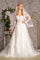 Wedding Dresses Side Drapes A line Long Wedding Dress Ivory