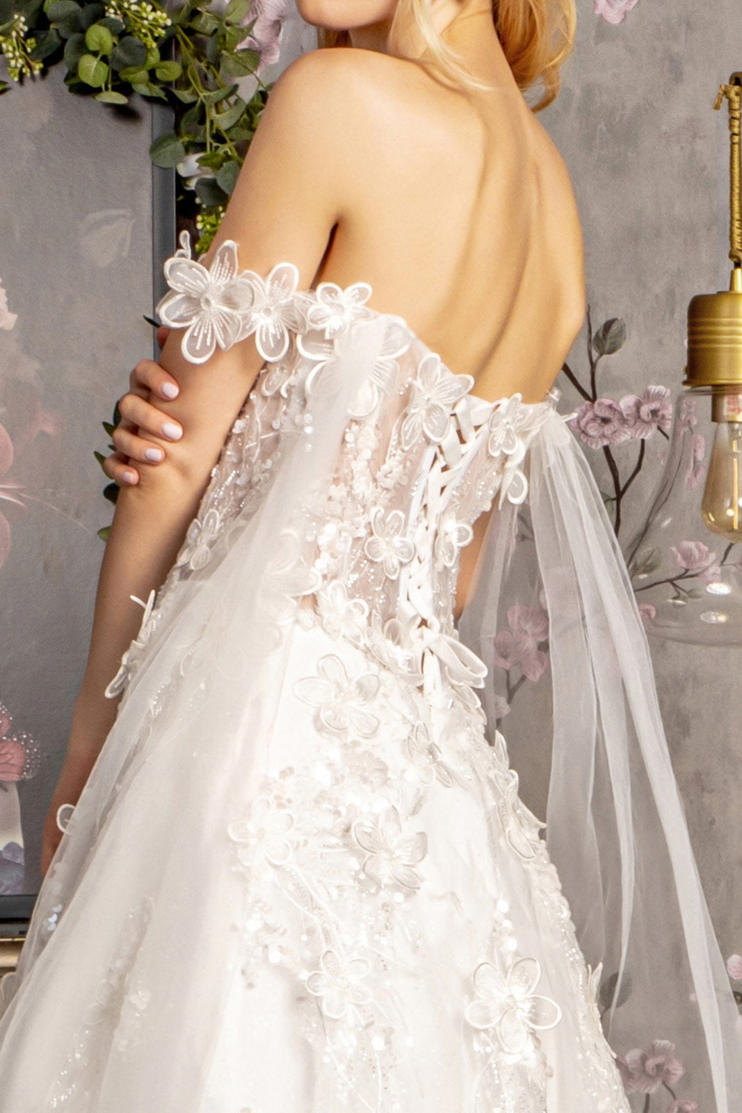 Wedding Dresses Side Drapes A line Long Wedding Dress Ivory
