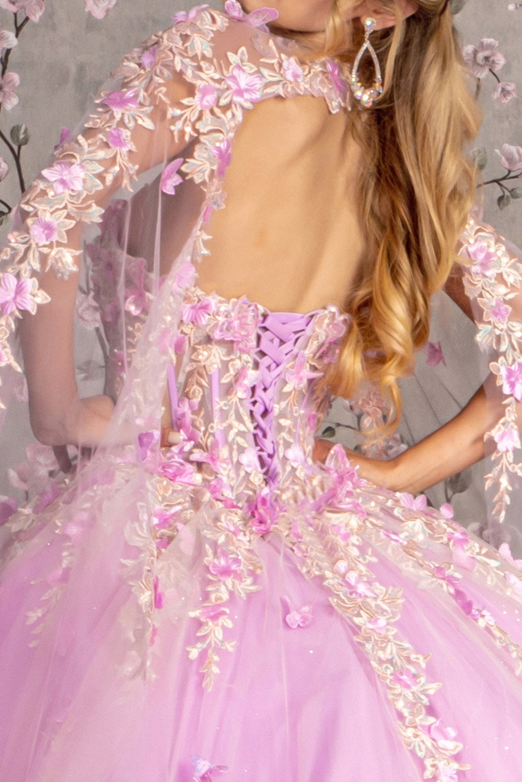 Quinceniera Dresses Side Long Drapes Quinceanera Ball Gown Lilac