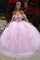 Quinceanera Dresses Long Glitter Beaded Quinceanera Dress Baby Pink