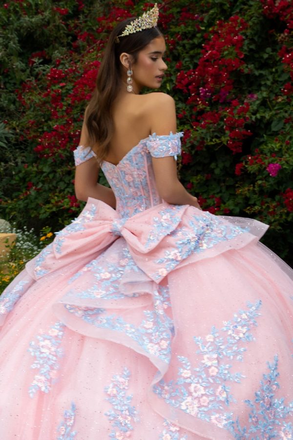 Quinceniera Dresses  Quinceanera Dress Long Glitter Ball Gown Blush Blue