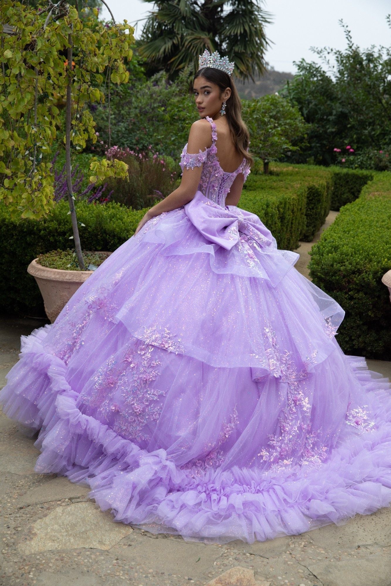 Quinceniera Dresses Long Ball Gown Applique Quinceanera Dress Lavender
