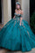 Quinceniera Dresses Long Sweet 16 Glitter Ball Gown Quinceanera Dress Green