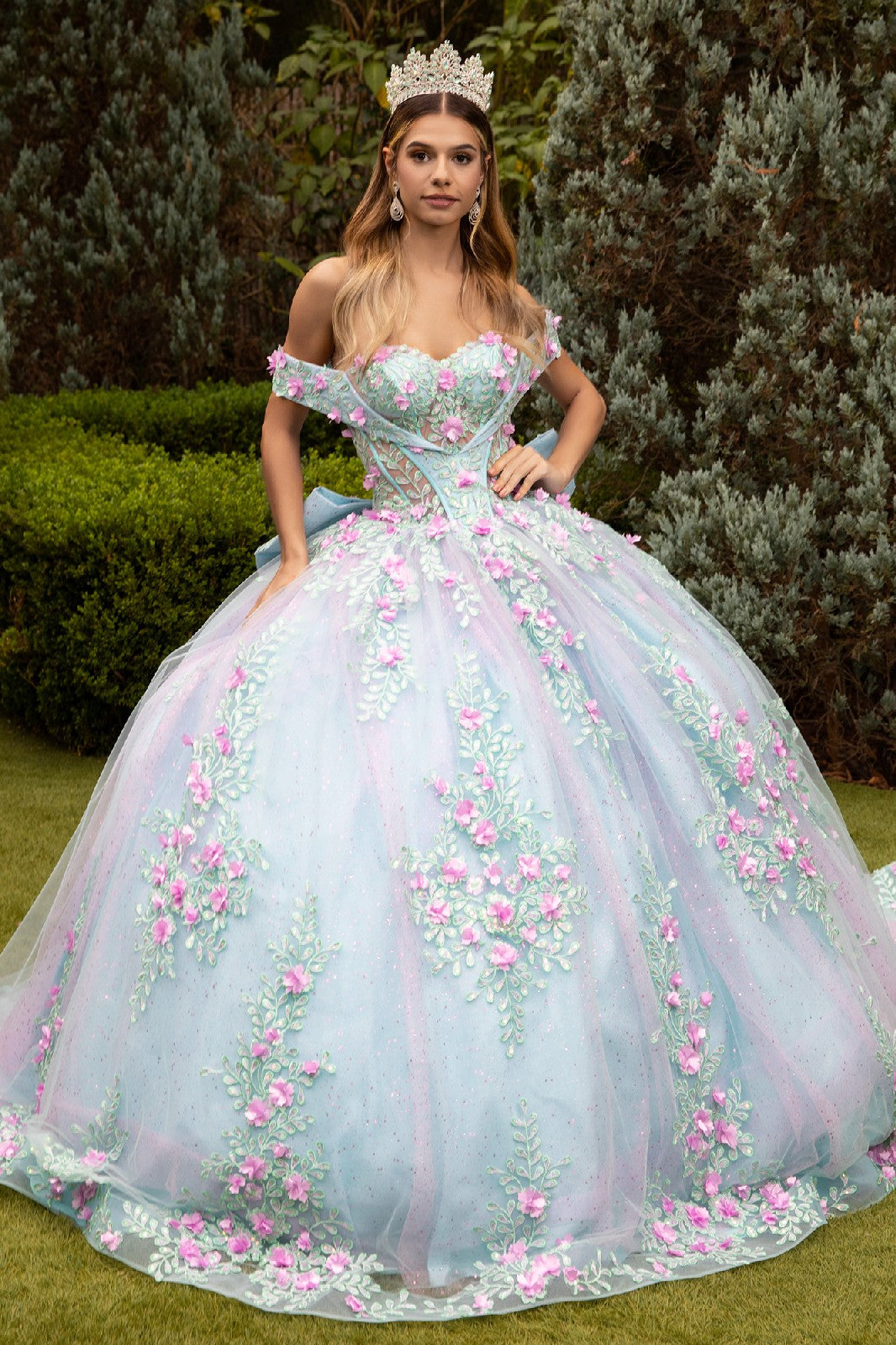 Quinceniera Dresses  Glitter Quinceanera Dress Applique Long Ball Gown Tiffany