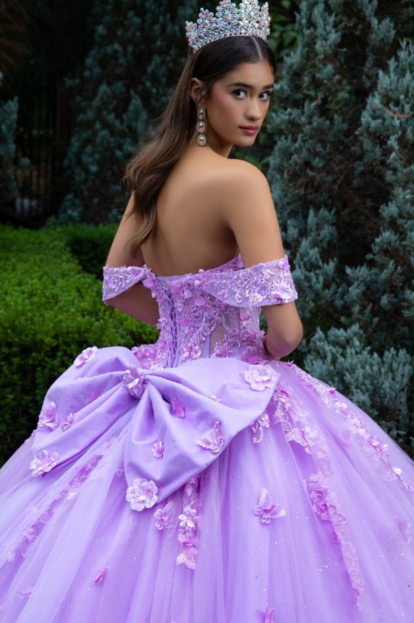Quinceniera Dresses Long Quinceanera Dress 3D Floral Ball Gown  Lavender Rose