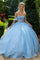 Quinceniera Dresses Long Ball Gown Overskirt Quinceanera Dress Blue