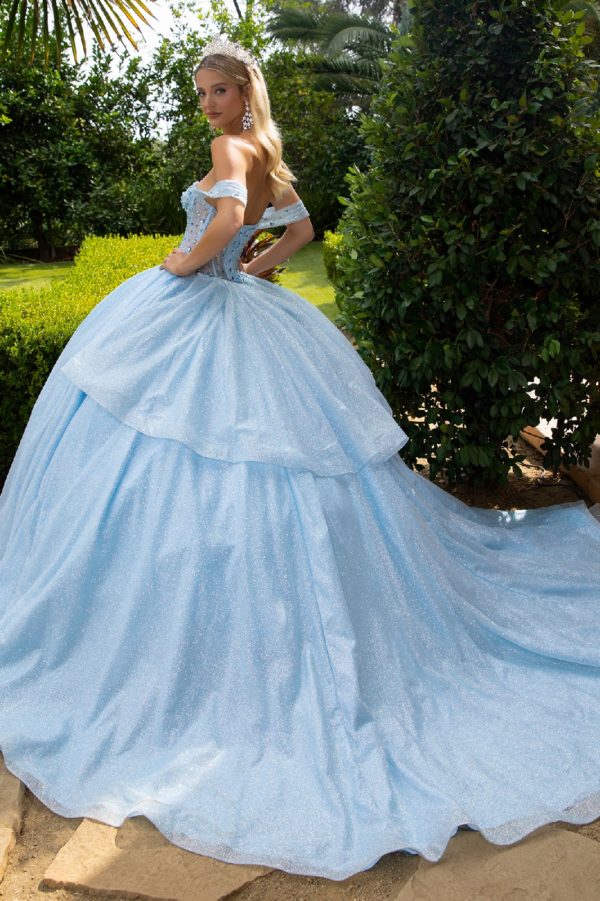 Quinceniera Dresses Long Ball Gown Overskirt Quinceanera Dress Blue