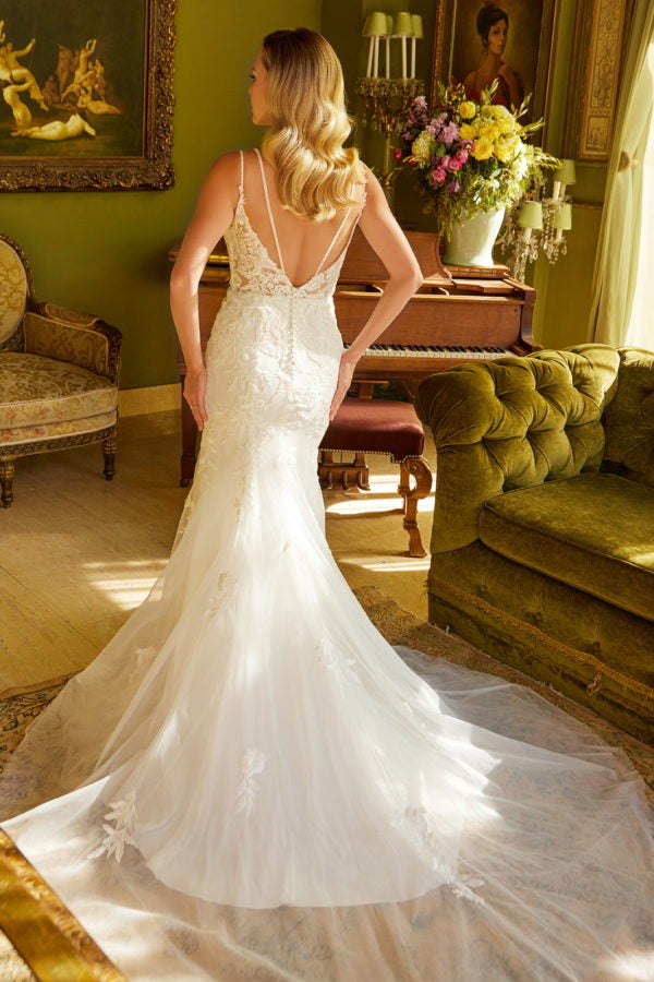 Wedding Dresses Beaded Long Glitter Sequin Wedding Dress Off White