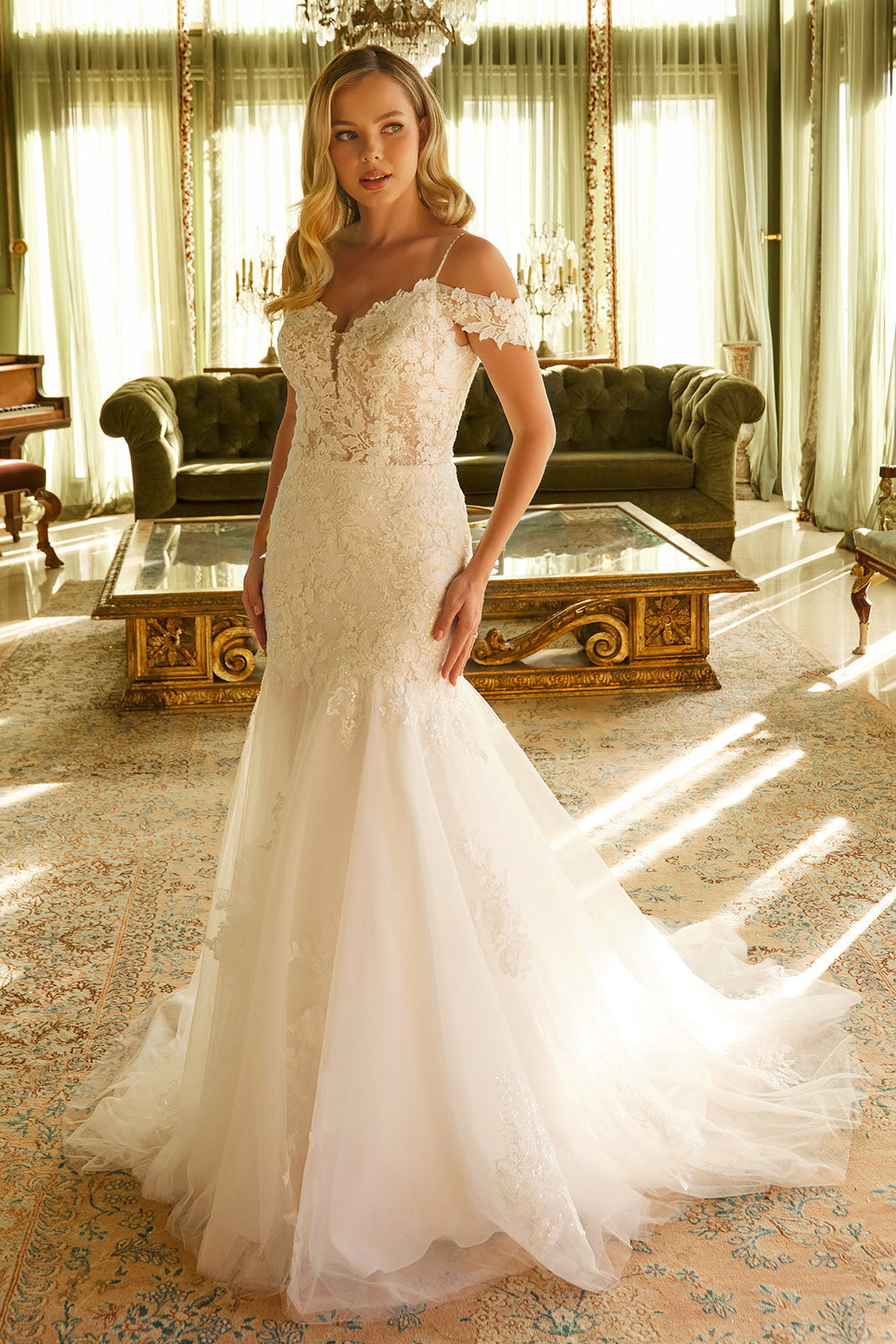 Wedding Dresses Long Mermaid Sequin Wedding Dress Off White