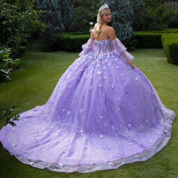 Quinceniera Dresses Long Ball Gown Glitter Apllique Quinceanera Dress Lilac