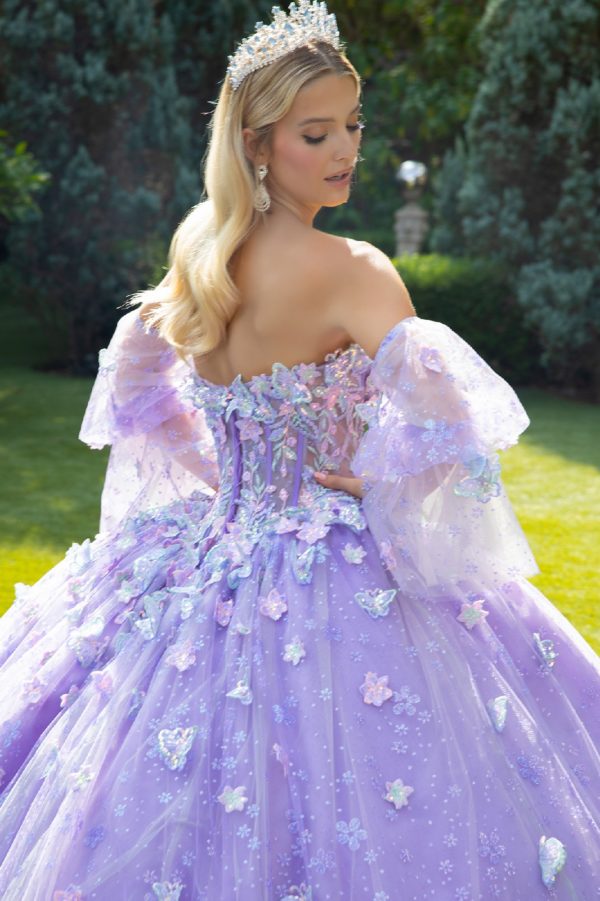 Quinceniera Dresses Long Ball Gown Glitter Apllique Quinceanera Dress Lilac