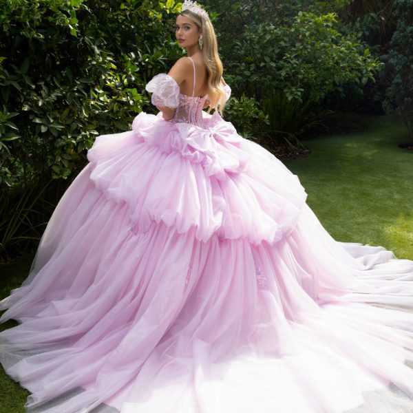 Quinceniera Dresses Glitter Quinceanera Dress Long Bal Gown Lilac/Blush