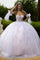 Quinceniera Dresses Long 3D Ball Gown Glitter Quinceanera Dress Blue/Pink