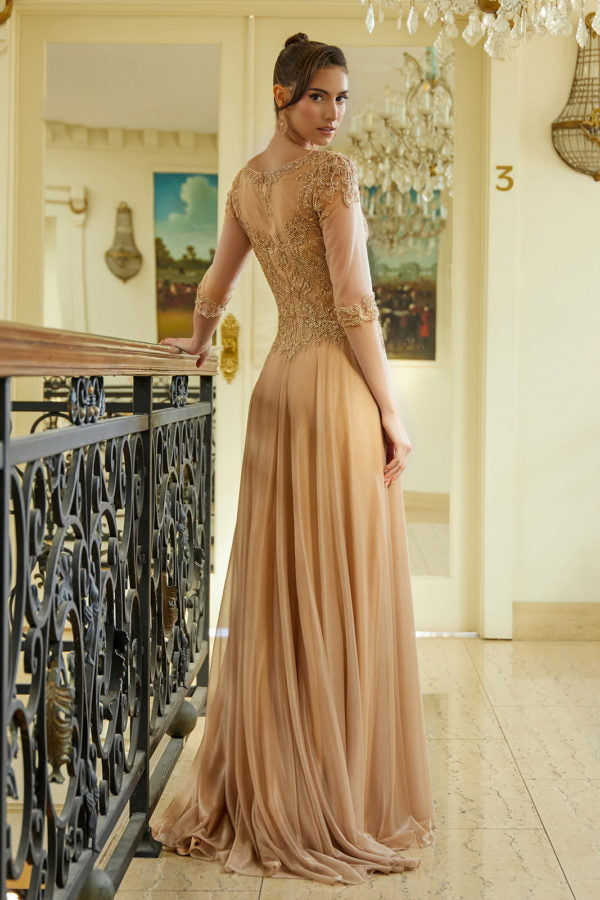 Mother of the Bride Dresses A Line Long Mother of the Bride Formal Dress Gold