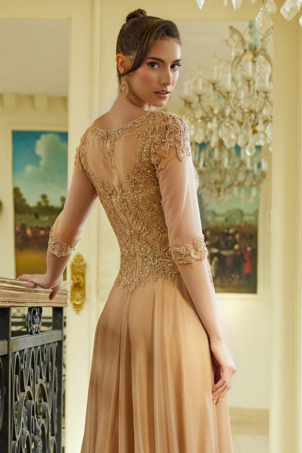 Mother of the Bride Dresses A Line Long Mother of the Bride Formal Dress Gold