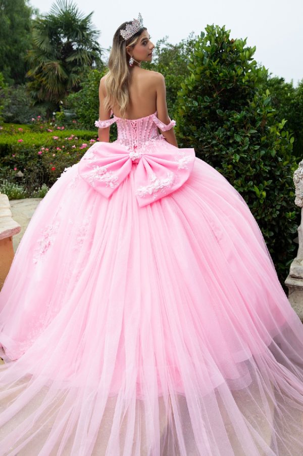 Quinceniera Dresses Sequin Long Ball Gown Glitter Quinceanera Dress Pink