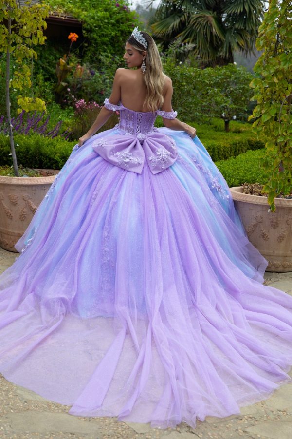 Quinceniera Dresses Sequin Long Ball Gown Glitter Quinceanera Dress Purple