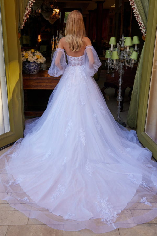 Wedding Dresses Long Glitter Sequin A Line Wedding Dress White