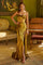 Prom Dresses Fitted Long Formal Pleated Corset Metallic Prom Dress Gold