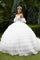 Quinceniera Dresses Long Ball Gown 3D Applique Detachable Sleeve Quinceanera Dress Ivory