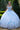 Quinceniera Dresses Glitter Applique Long Ball Gown Long Cape Quinceanera Dress Light Blue