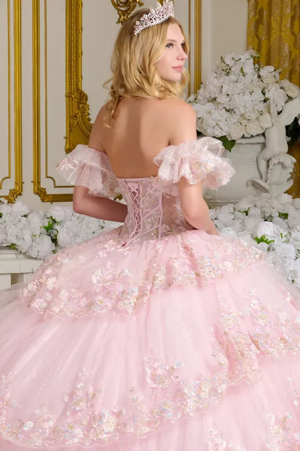 Quinceniera Dresses Quinceanera Dress Glitter Corset Long Ball Gown Baby Pink