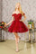 Cocktail Dresses Short Cocktail Glitter Mini Dress Burgundy