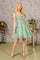 Cocktail Dresses Short Cocktail 3D Butterfly Glitter Sequin Dress Sage