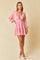 Cocktail Dresses Short Ruffle Long Sleeve Mini Dress Pink
