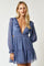 Cocktail Dresses Short Ruffle Long Sleeve Mini Dress Steel Blue