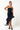 Cocktail Dresses High Low Strapless Mesh Lace Hem Dress Black